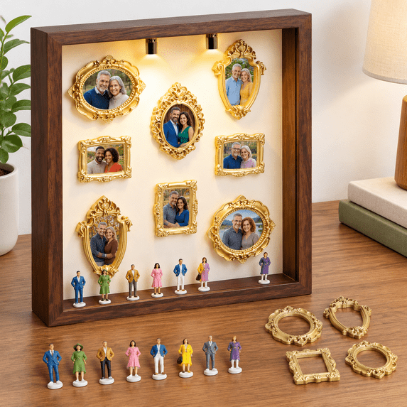 DIY Mini Museum Silhouette Shadow Box Kit, Brown, 10.67 x 10.43 x 2.01 ...