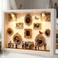 thumbnail image 1 of DIY Mini Museums Silhouette Box, Shadow Box Frame Display Case, Retro Gold Frame & Figures, Personalized Photo Shadow Boxes Display, Gift Ideas for Valentine's Day, Anniversary or Wedding, 1 of 9