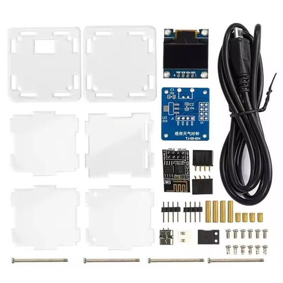 DIY Mini Weather Station Kit With USB Power Supply Bright OLED Display Automatic Timing Function Temperature Humidity Control