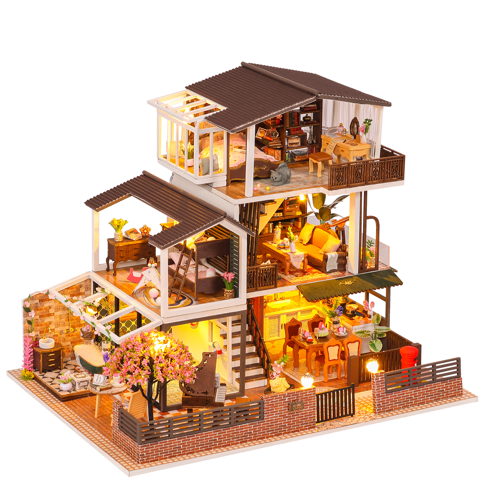 DIY Miniature Dollhouse Kit 124 Scale Wooden Dollhouse Making Kit with