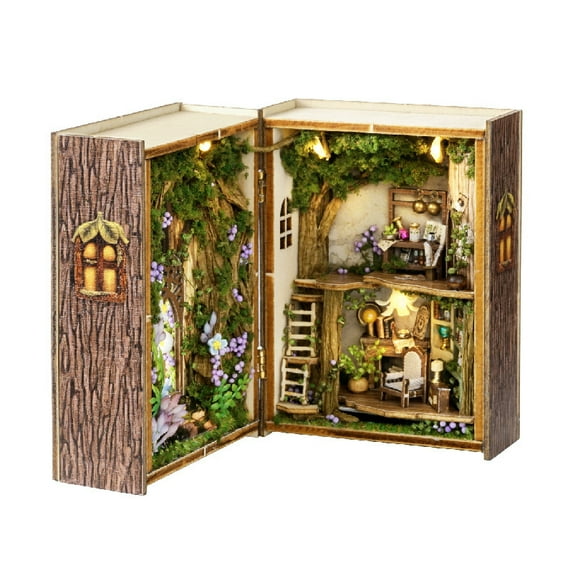 DIY Miniature Dollhouse Kit,Mini 3D Wooden Room Craft Model with LED Lighting,Creative House Furniture Kit,Birthday Gift