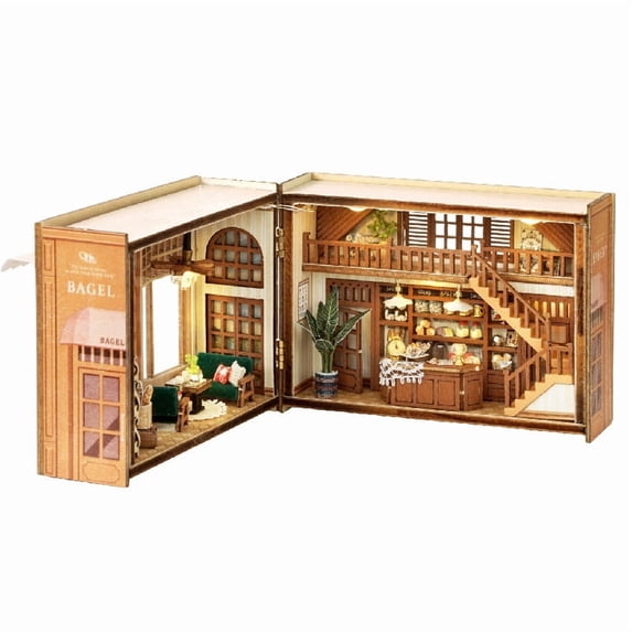 DIY Miniature Dollhouse Kit,Mini 3D Wooden Room Craft Model with LED Lighting,Creative House Furniture Kit,Birthday Gift