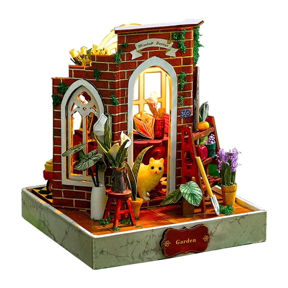 DIY Miniature Flower Shop Kit, 3D Wooden Puzzle Flower Store Model Assembly Building Set With Desktop Display Decor For Collectors