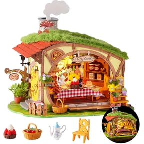 DIY Miniature Forest Fairy House Kit with LED Lights for Adults