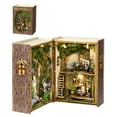 thumbnail image 1 of DIY Miniature House Kit, Coffee Bakery 3D Wooden Doll House Craft Model, Open-Sided European Handmade Mini House, Gift for Friends, 1 of 10