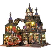 DIY Miniature House Kit, DIY Dollhouse Kit for Adults to Build, Mini House Kit with LED, Wood 3D Puzzles Tiny House Book Nook, Ideal Gifts for Birthday, Christmas
