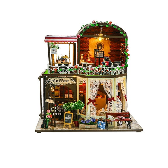 DIY Miniature House Kit, Tiny Home Kit with LED Light, Mini House Build Craft Kits for Adults and Teens, Home Decor Creative Gift for Family/Friends (Raya's Time)