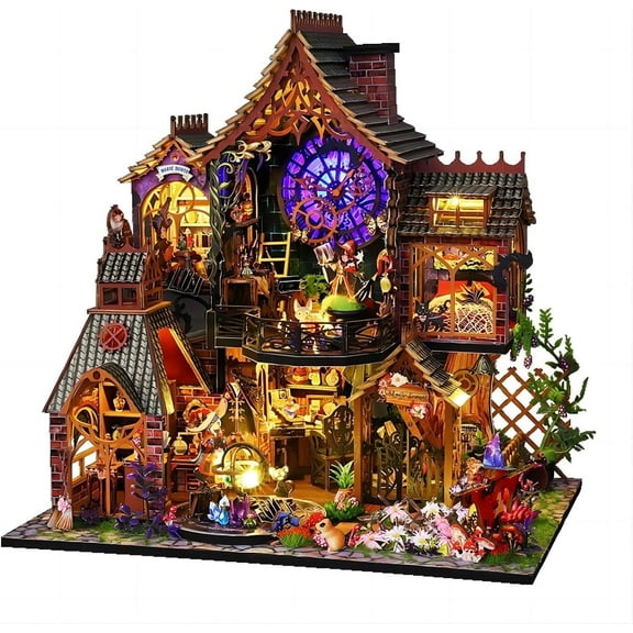 DIY Miniature House Kit, Tiny House Kit with Small Tools, DIY Wooden Dollhouse Miniature Kit for Adults Teen, Wooden Crafts Mini Model Magic Kits, Birthday Home Decor
