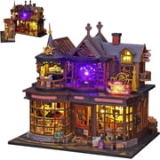 DIY Miniature House Kit Tiny House Model Kit with Open-able Door, DIY Wooden Dollhouse Miniature Kit for Adults Teens, Creative Crafts Book Nook Magic Model Kits, Home Decor