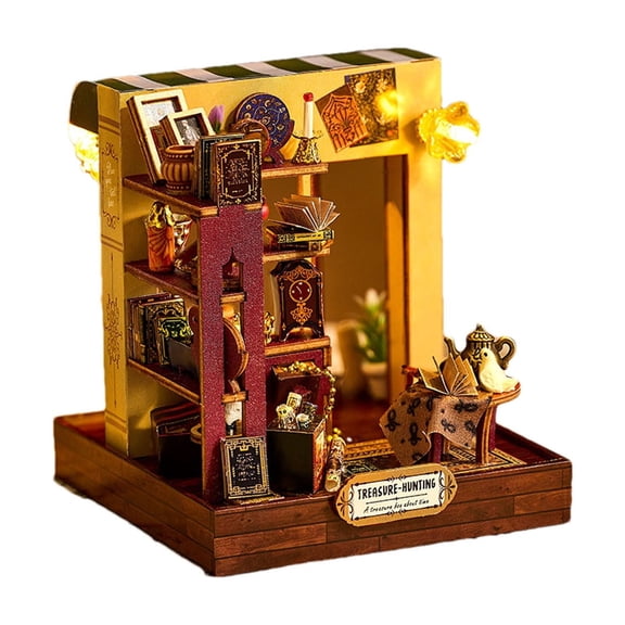 DIY Miniature Kit with LED Lighting 3D Puzzle Building Set Creative Craft Project for 8-10 Years