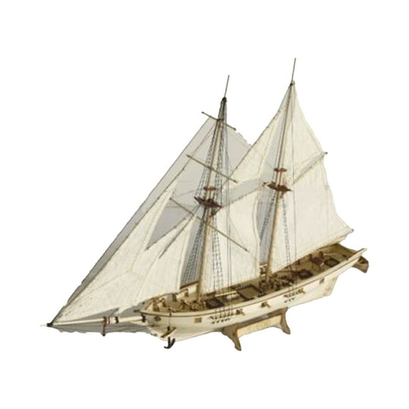 DIY Model 1:100 Scale Wooden Wood Sailboat Ship Kits  Decoration Boat Gift for Child Standard