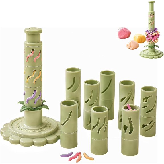 DIY Modular Clay Bloom Maker, Clay Flower Bouquet Making Kit Press Mold | 9 Shaping Sleeves, for Polymer & Modeling Clay, for Creating Layered Handmade Bloom, Relaxing Home Dcor Set