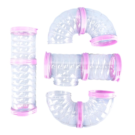 DIY Modular Hamster Cage Tube Maze Habitat with Interconnecting Plates and Secure Sealing Caps for Small Pet Exploration and Play