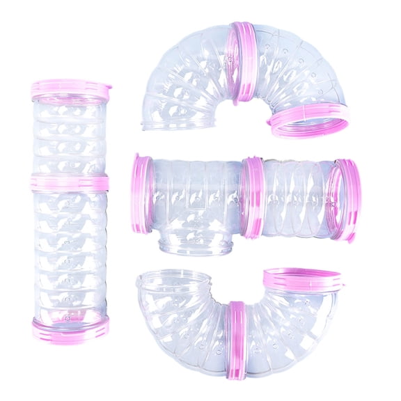 DIY Modular Hamster Cage Tube Maze System with Interconnecting Plates and Secure Sealing Caps for Small Pet Exploration