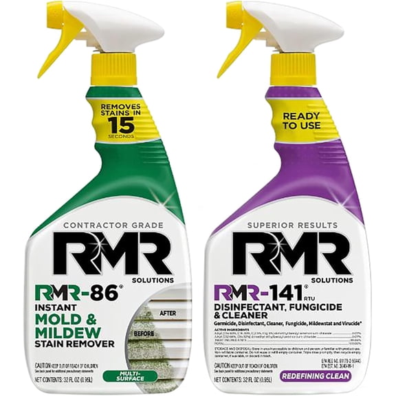 DIY Mold & Stain Remover Bundle, Complete Mold Killer & Mildew Prevention Kit, Disinfectant Spray, Includes 2-32 fluid ounce Bottles