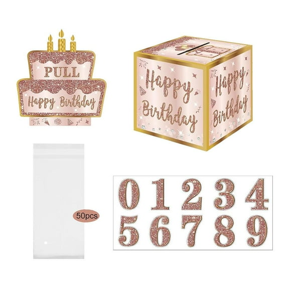 DIY Money Drawer Box, 5.1 Inch Cube with Number Stickers, Surprise Cash Gift Dispenser, Perfect for Birthday Parties and Celebrations