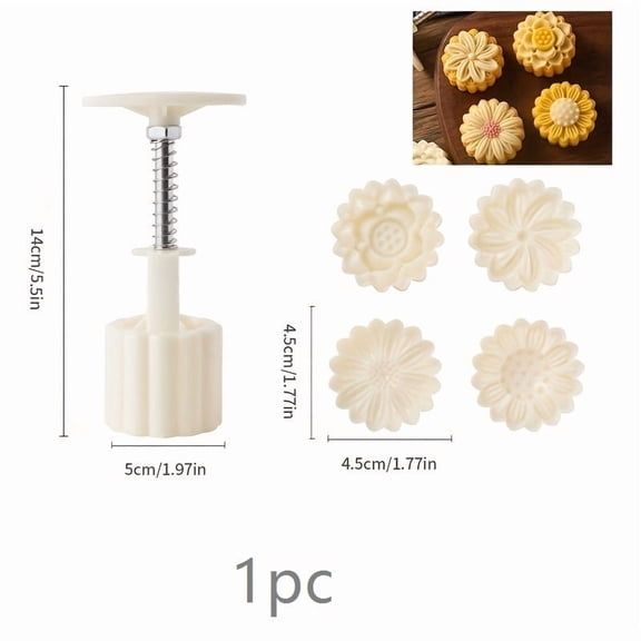 DIY Mooncake Cookie Cutters Mold - Hand-Pressed Baking Tool for Mid-Autumn Festival, Durable Plastic Moon Cake Press for Homemade Pastries