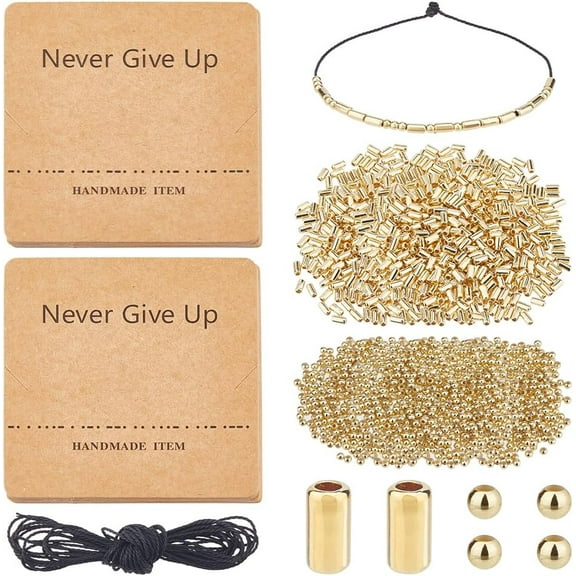 DIY Morse Code ABS Plastic Beads Bracelets Making Kits Golden 6x3mm Hole: 1.6mm 1000pcs