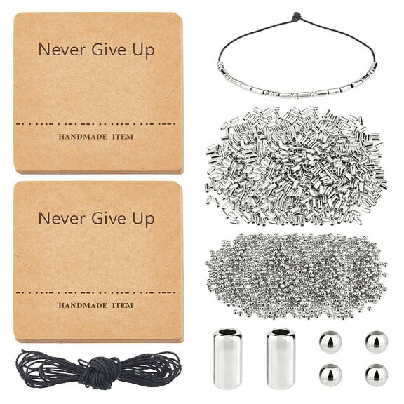 DIY Morse Code ABS Plastic Beads Bracelets Making Kits Platinum 6x3mm Hole: 1.6mm 1000pcs