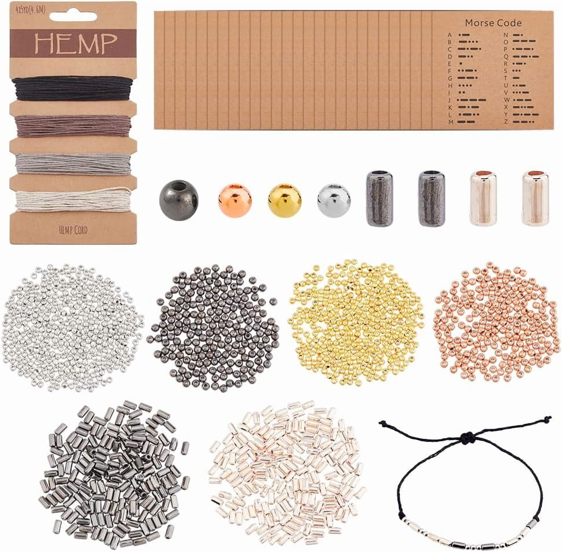 DIY Morse Code Bracelet Bead Kit 6 Styles 1800Pcs Plastic Bead Bulk 4 ...