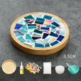 thumbnail image 1 of DIY Mosaic Coaster Kit Glass and Wood Craft for Adults Beginners Mixed Color Tiles with Wooden Tray for Handmade Home Decor Gift Project, 1 of 8