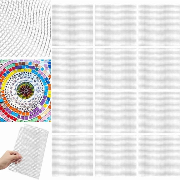 DIY Mosaic Tile Backing for Crafts and Backsplash, 24 Fiberglass 12x12 Mesh Sheets, No Adhesive Needed -