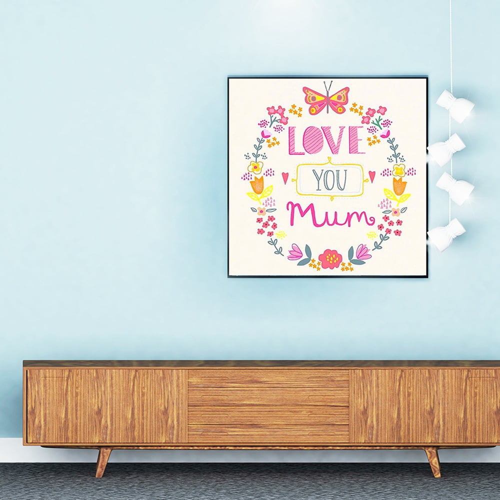 DIY Mother's Day Theme Full Drill Diamond Painting Canvas Kits with Resin Rhinestones Diamond Sticky Pen Plastic Tray Plate and Glue Clay