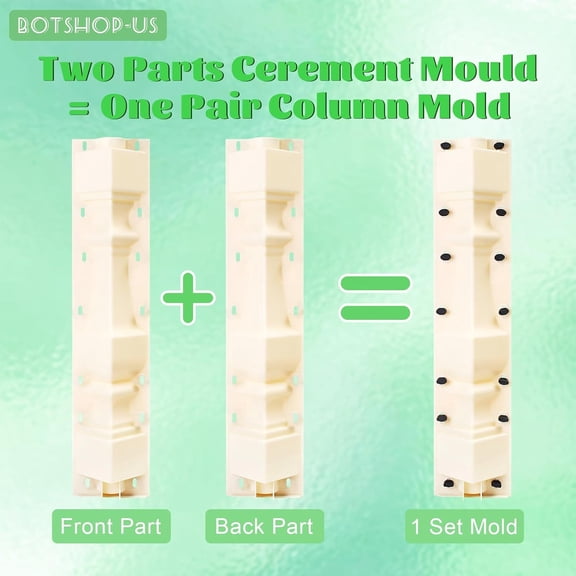 DIY Moulds Balustrades Mold Set Front Rear Roman Concrete Plaster Cement Railing Casting