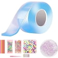 thumbnail image 1 of DIY Nano Tape Blowable Bubble Craft Kit Adhesive Blowing Bubble Tape DIY Craft Creative Blow Bubbles Double Sided Tape With Sequins and Straws, Adhesive Tape Bubbles Toy for Kids and Adult, 1 of 7