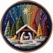 DIY Nativity Embroidery Kit - Stitch The Holy Story, Christian Embroidery Kit for Adults Beginner, Nativity Scene Embroidery Set for Home Decor and Gift Making