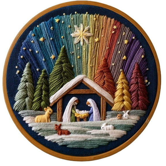 DIY Nativity Embroidery Set-Stitch Complete Nativity Embroidery Kit