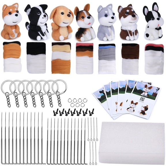 DIY Needle Felting Kit Create Your Own Cute Creature Dolls Crafted by Hand Wool Felt Craft Set for Beginners Type 9