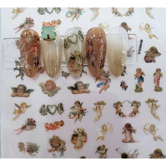 DIY New Japanese Angel Baby Gummed Manicure Stick Thin Nail Stickers