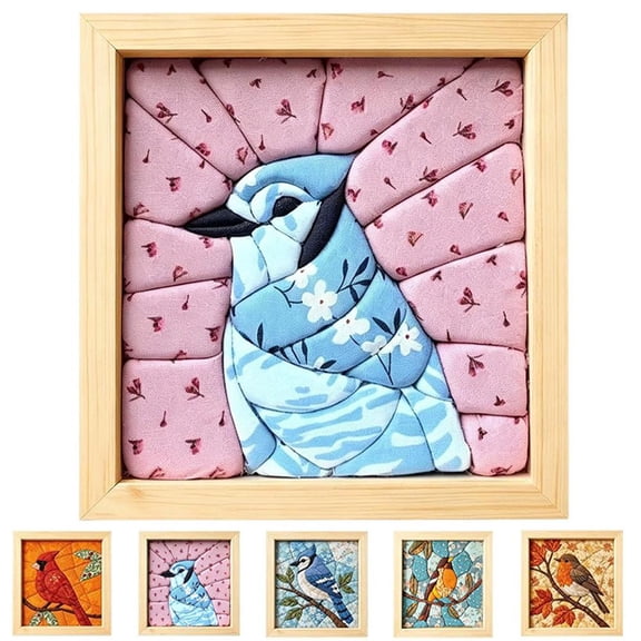 DIY No-Sew Fabric Art Kit, 20x20 cm Kinusaiga Foam Board Craft Set for Adults