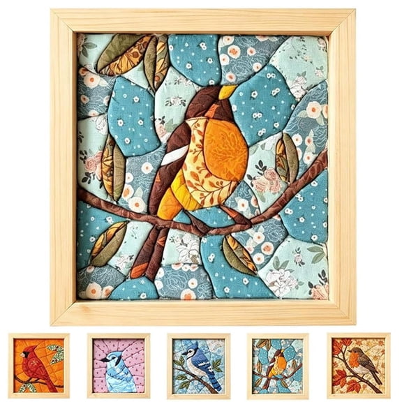 DIY No-Sew Fabric Art Kit, Kinusaiga Textile Craft with Wooden Frame, Handmade Wall Decor Project for Adults, Beginners and Family Craft Activities