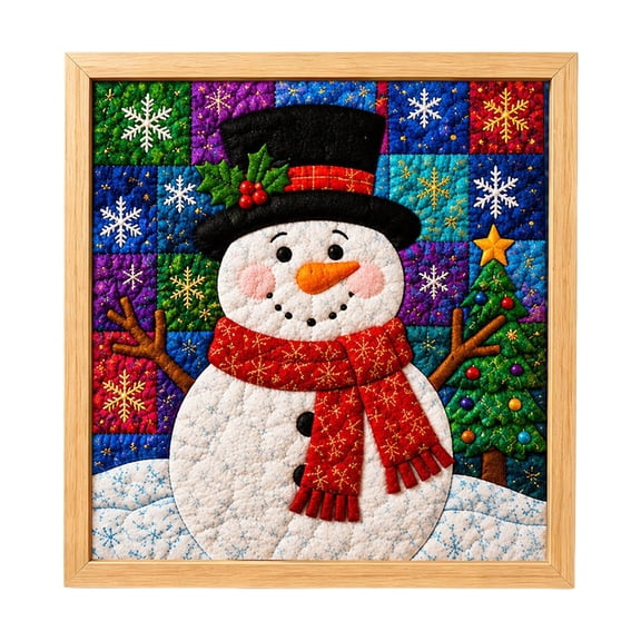 DIY No-Sew Kinusaiga Fabric Art Kit with Frame and Tools, DIY Christmas Kintsugi Fabric Art Kit for Adults