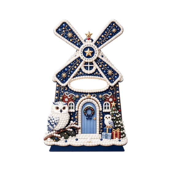 Windmill Recipe Create DIY Nutcracker Windmill House Diamond Art Kit Wooden Pearl Art Decor ...