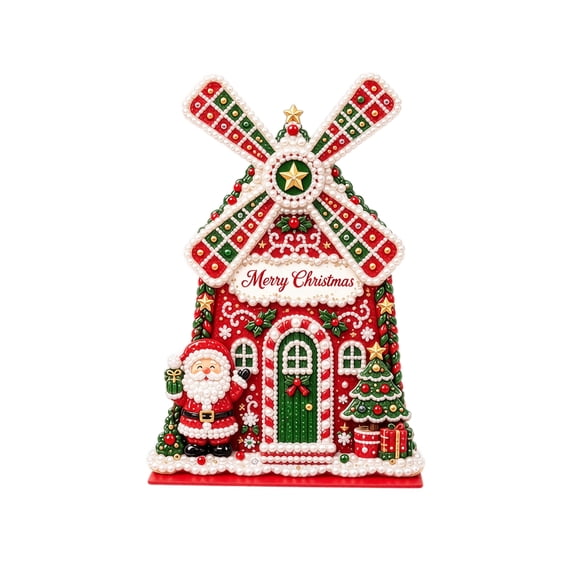 Windmill Recipe Create DIY Nutcracker Windmill House Diamond Art Kit Wooden Pearl Art Decor ...