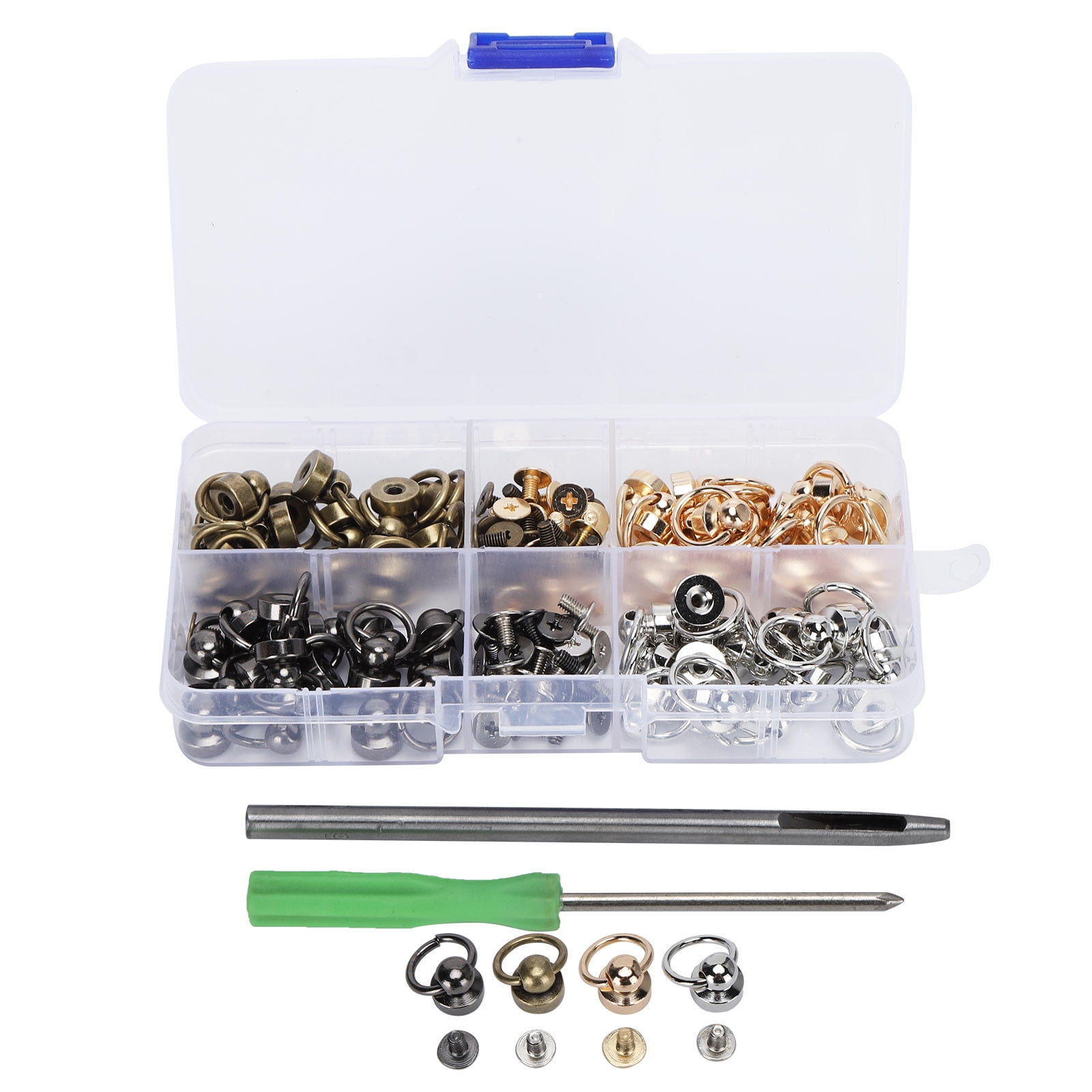 DIY O-Ring Ball Post Rivet Set for Leather Craft, Clothes, Bags, Phone ...