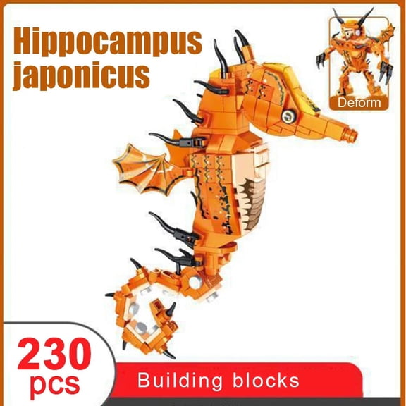 DIY Ocean Animals Robot Deformation Building Block Creative Assembly Crab Shark Lobster Toys for Kids Adults Gift Small Particle