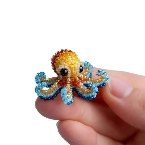 DIY Octopus Bead Embroidery Kit,Complete Craft Kits with Color Instruction,Fun Art Supplies for Adults, Home Decor Gift