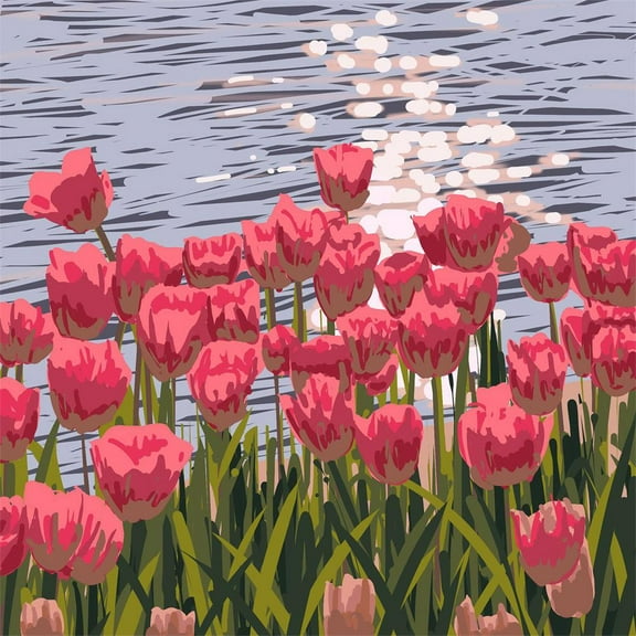 DIY Oil Painting Kit Paint By Numbers Acrylic For Adult Kids Beginners I8A4