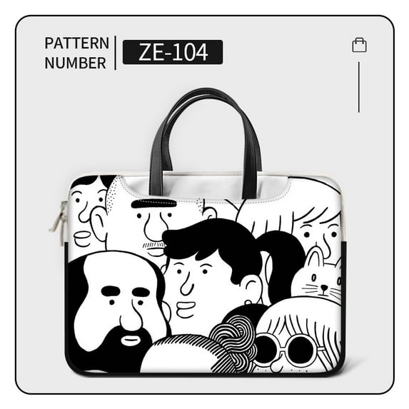 DIY PU Laptop Bag Graffiti Laptop Sleeve Handbag13 14 15 17 inch Multifunction Carrying Bag for Macbook/Dell/HP/Asus Accessories (ZE104,14inch)