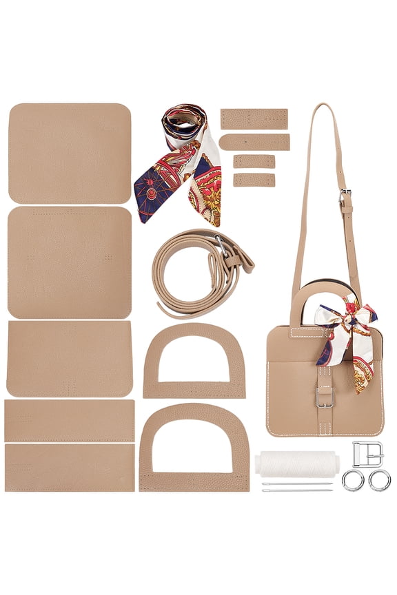 DIY PU Leather Crossbody Bag Kit Crossbody Handbag Bag Set for Purse Handmade Stitch Leather Bag Materials for DIY Handbag Accessories