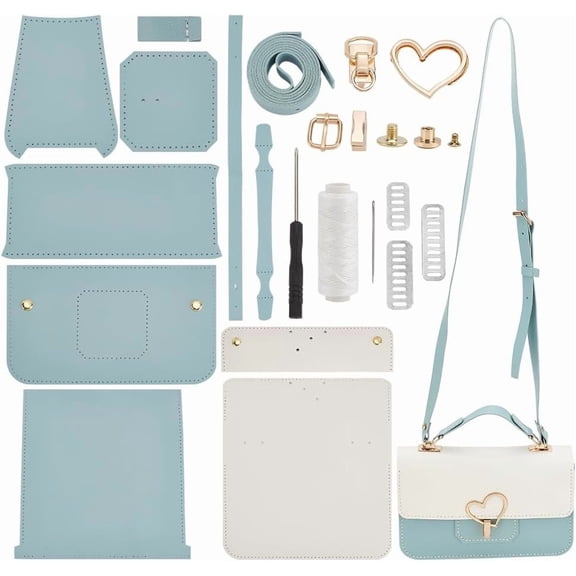 DIY PU Leather Crossbody Purse Making Kit DIY PU Leather Shoulder Bag Making Materials Set Handmade Handbag Sewing Kits Women Handicraft Bag Making Supplies