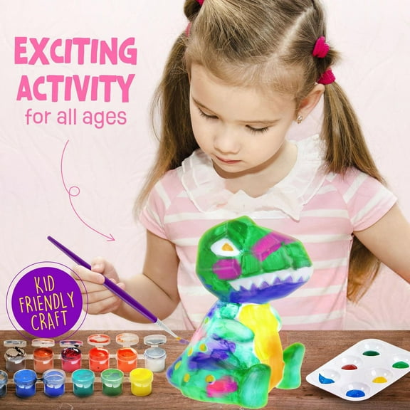 DIY Paint Your Own Dinosaur Lamp Kit Toys for Ages 8-13 Painting Kit Arts and Crafts Night Light Includes Paint and Brush Art Supplies Birthday Easter Party Holiday Gift Christmas Craft