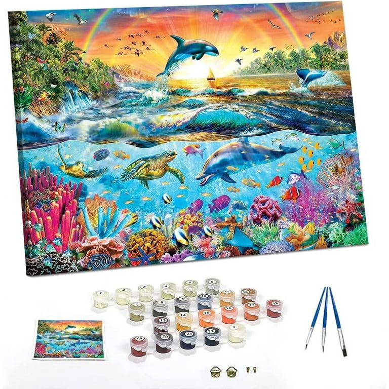 Paint By Numbers Underwater World Under the Sea Kit For Adult
