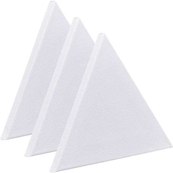 DIY Painting Drawing Kit 3 Pcs Triangle Shape Blank Canvas with Plastic Paint Brushes Pens