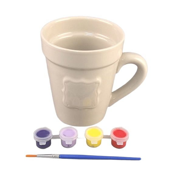 DIY Painting Mug Craft Create Your Own Ceramic Cup Art with Acrylic Beige Color 13cm Height Bulk Coffee Mug for Holiday Activity