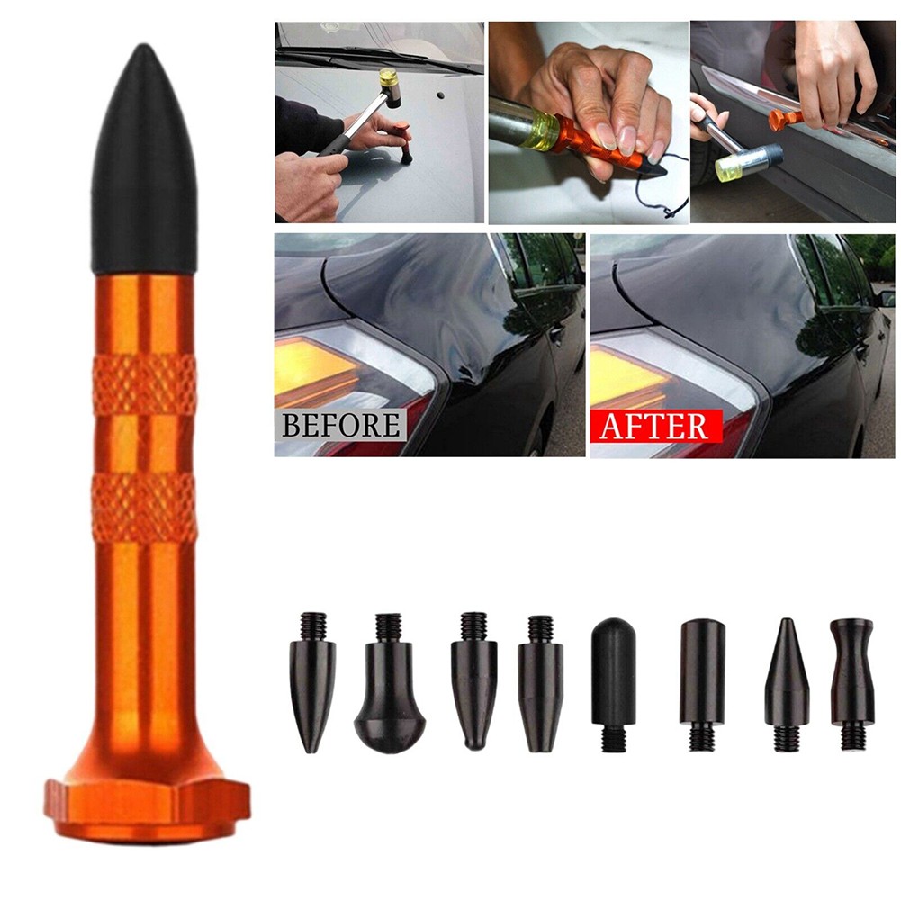 DIY Paintless Dent Repair Kit Metal Tap Down Pen with 9 Heads Tips Dent